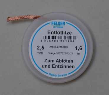 Entlötlitze Kupfer 2,5 mm