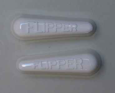 Flipper old short 'Flipper' white - Pair