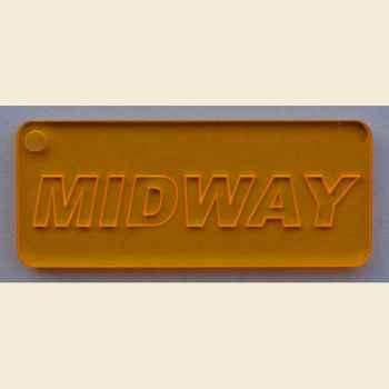 Schlüsselanhänger 'Midway' rechteckig - gelb