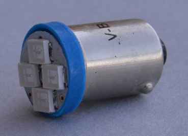 LED Lampe 4 SMD Bajonett extra hell - blau