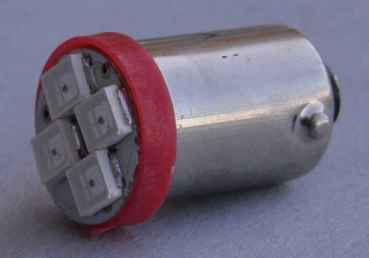 LED Lampe 4 SMD Bajonett extra hell - rot