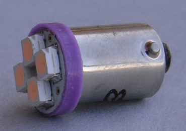 LED Lamp 4 SMD LED extra bright bayonet BA9s - violett