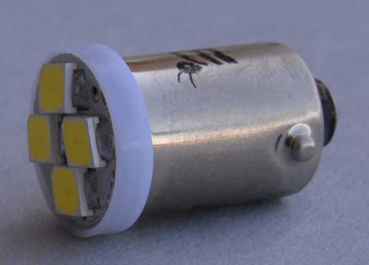 LED Lamp 4 SMD LED extra bright bayonet BA9s - cold white