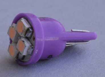 LED Lamp 4 SMD LED extra bright wedgebase T10 - purple