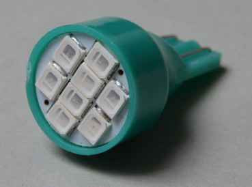 LED Lampe Flasher #906 mit 8 SMD LEDs - türkis
