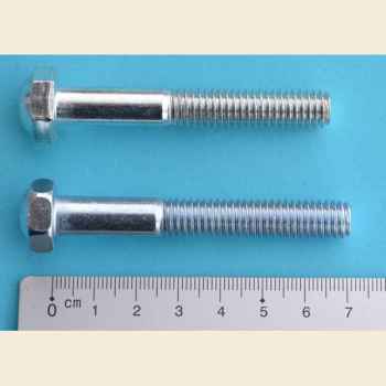 Beinschraube chrom mit rundem Kopf lang 2 3/4" - 8 Stück