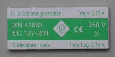 10 x Träge/ Slow - blow 0,5 A - 5 x 20 mm