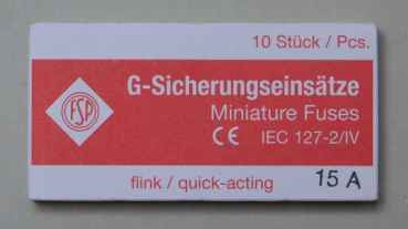 10 x Flink/Fast blow 15 A - 6,3 x 32 mm