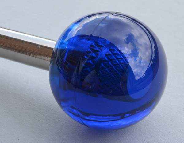 Shooterrod with blue transluscent round knob