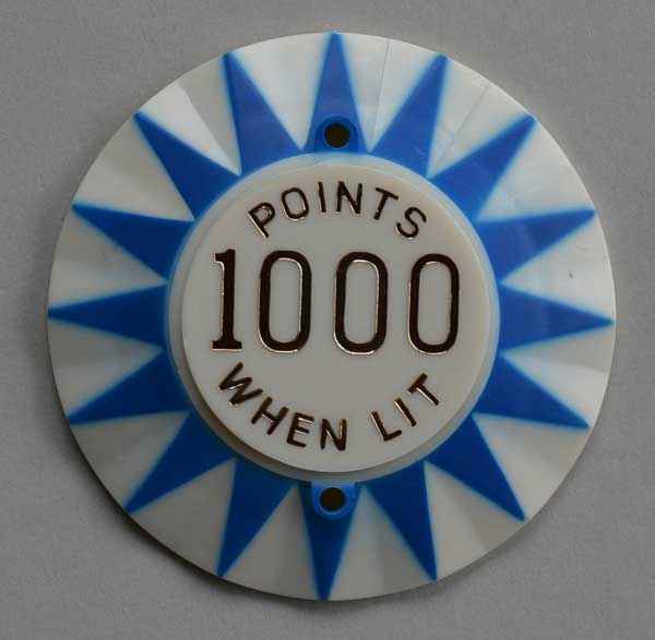 Bumpercap Bally Sunburst blau '1000 Points when lit' in gold
