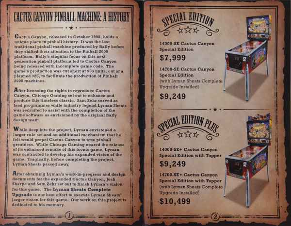 Cactus Canyon Remake - Booklet