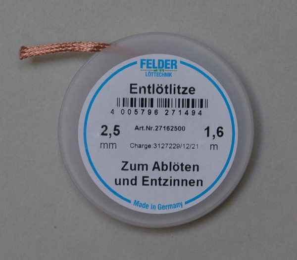 Entlötlitze Kupfer 2,5 mm