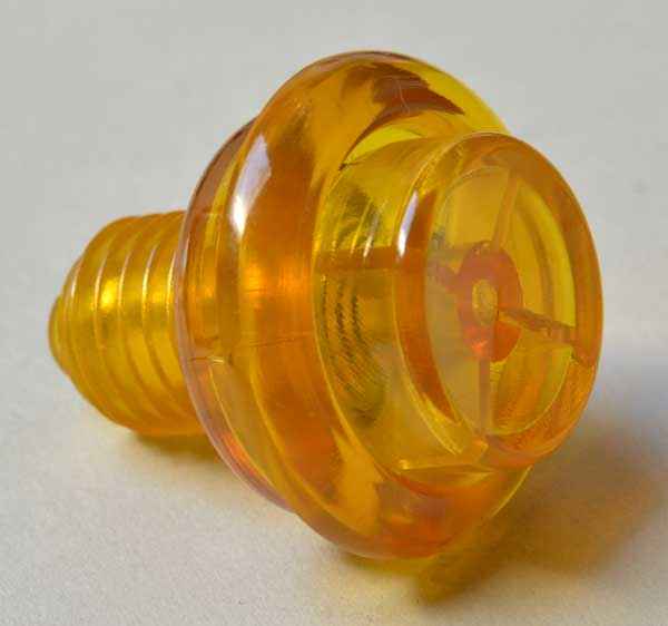 Flipperknopf gelb transparent