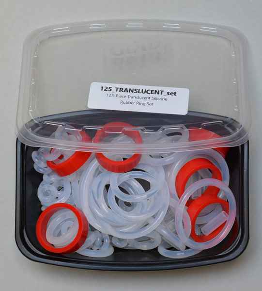 Flippergummisortiment Silikon Transparent - 125 Stück