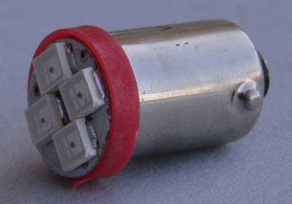 LED Lampe 4 SMD Bajonett extra hell - rot