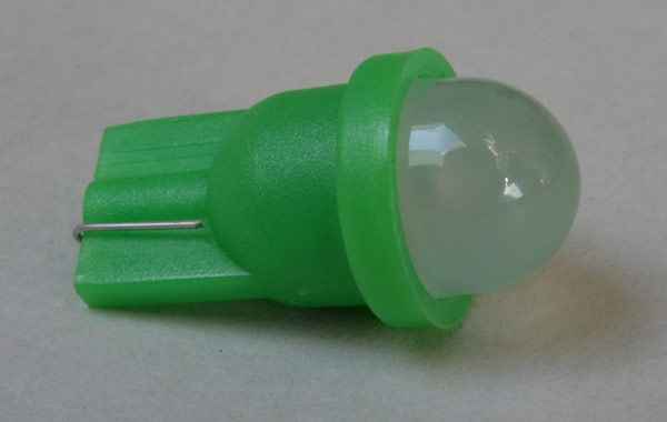 LED Lamp diffuse green Wedgebase T10 DC