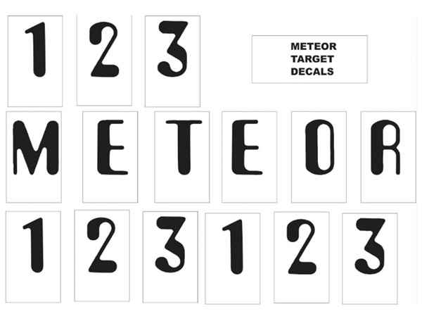 Meteor - Droptargetdecals - 15 Stück