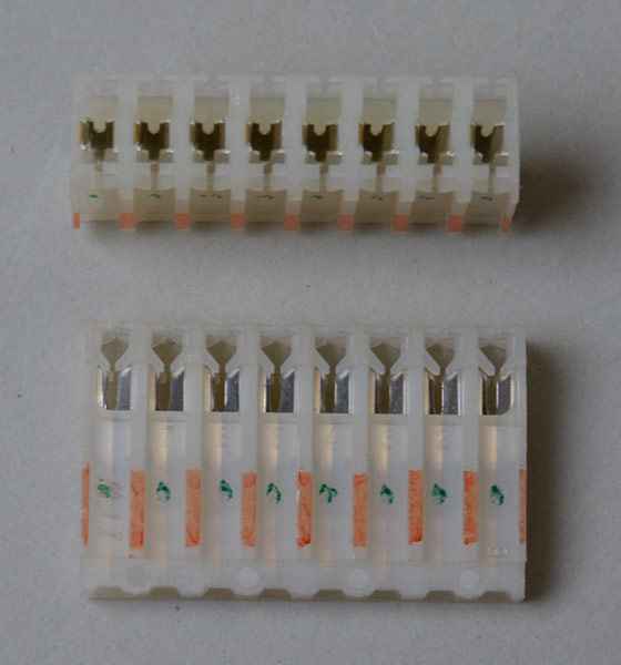 Federleiste Schneid/Klemmtechnik 8 polig RM 3.96 / 0.156 AWG 18