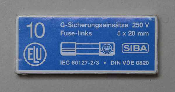 10 x Träge/ Slow - blow 0,250 A - 5 x 20 mm