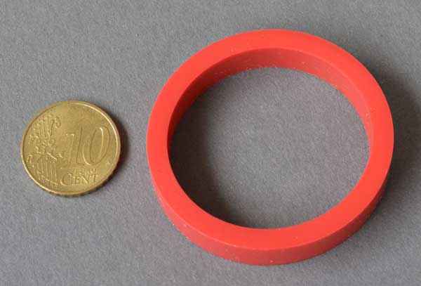 Flipperrubber narrow red - Silicon